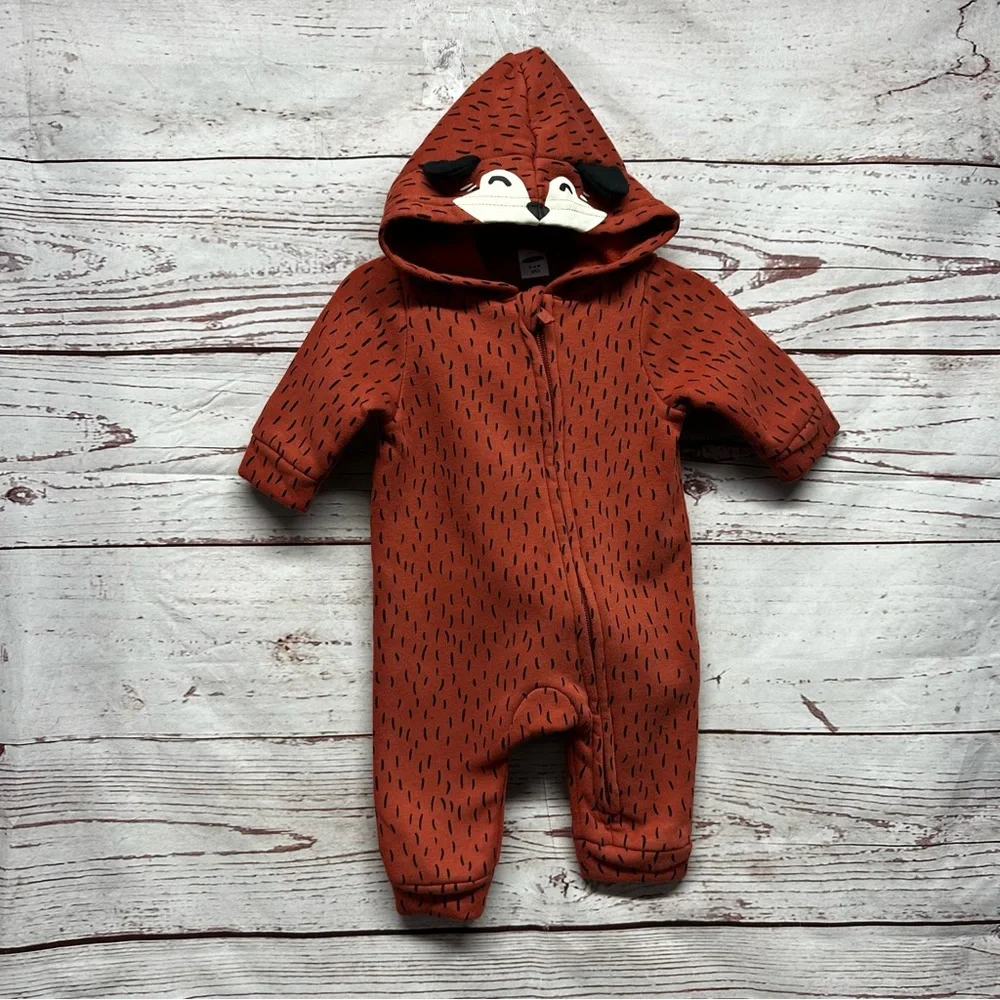 Old Navy Rust Fox Hooded One Piece Size 0-3 Months